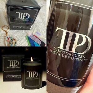 New Taylor Swift TTPD tortured poets candle confetti eras tour keychain resin